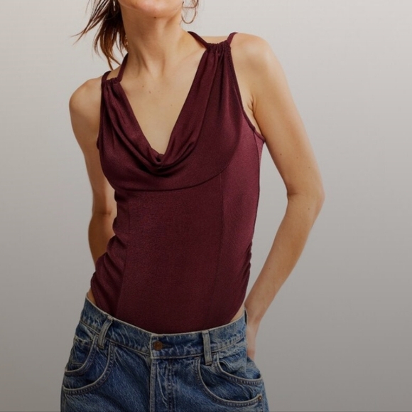 Free People First Choice Wild Ginger Elegant Burgundy Women's Intimate Bodysuit - Picture 7 of 7